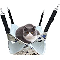 Andiker Hamaca de Jaula para Gato- Cama Colgante Silla de Doble Capa para Gatito- Diseño de Saco de Dormir para Gatito…